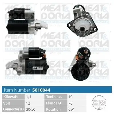 Starter 12 V 1,1 kW MEAT & DORIA 5010044