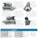 Starter 12 V 1,4 kW MEAT & DORIA 5010059