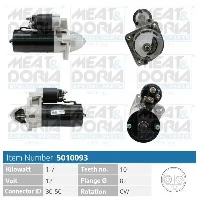 Starter 12 V 1,7 kW MEAT & DORIA 5010093