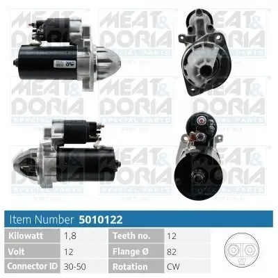 Starter 12 V 1,8 kW MEAT & DORIA 5010122