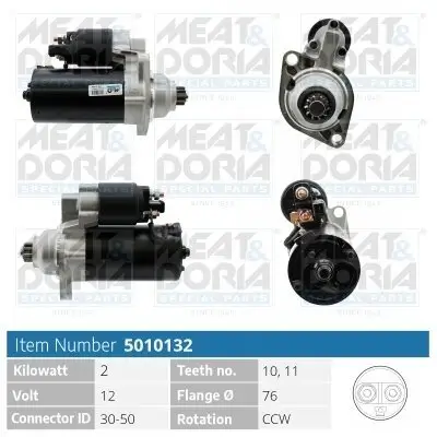 Starter 12 V 2 kW MEAT & DORIA 5010132
