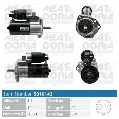 Starter 12 V 1,1 kW MEAT & DORIA 5010143