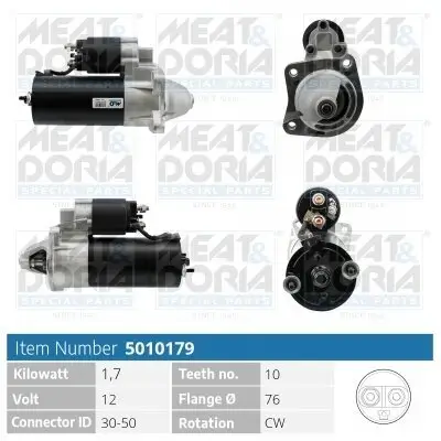 Starter 12 V 1,7 kW MEAT & DORIA 5010179