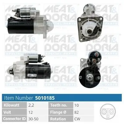 Starter 12 V 2,2 kW MEAT & DORIA 5010185 Bild Starter 12 V 2,2 kW MEAT & DORIA 5010185