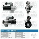 Starter 12 V 2,2 kW MEAT & DORIA 5010194
