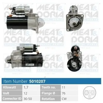 Starter 12 V 1,7 kW MEAT & DORIA 5010207