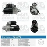 Starter 12 V 1,4 kW MEAT & DORIA 5010273