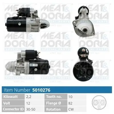 Starter 12 V 2,2 kW MEAT & DORIA 5010276 Bild Starter 12 V 2,2 kW MEAT & DORIA 5010276