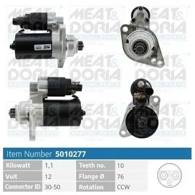 Starter 12 V 1,1 kW MEAT & DORIA 5010277
