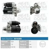 Starter 12 V 0,9 kW MEAT & DORIA 5010309