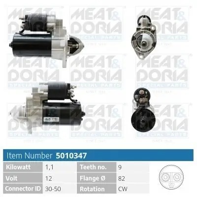 Starter 12 V 1,1 kW MEAT & DORIA 5010347