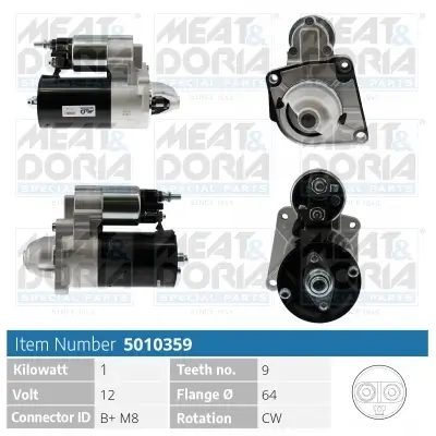 Starter 12 V 1 kW MEAT & DORIA 5010359