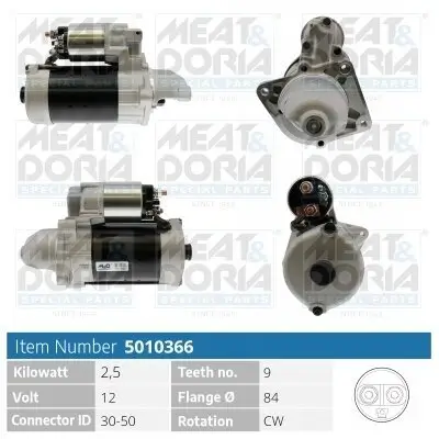 Starter 12 V 2,5 kW MEAT & DORIA 5010366