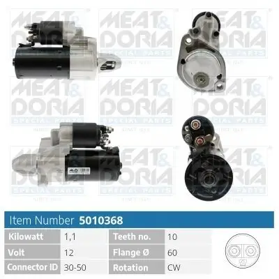 Starter 12 V 1,1 kW MEAT & DORIA 5010368