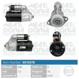 Starter 12 V 0,8 kW MEAT & DORIA 5010378