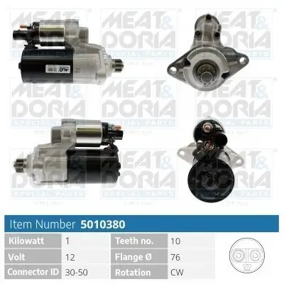 Starter 12 V 1 kW MEAT & DORIA 5010380