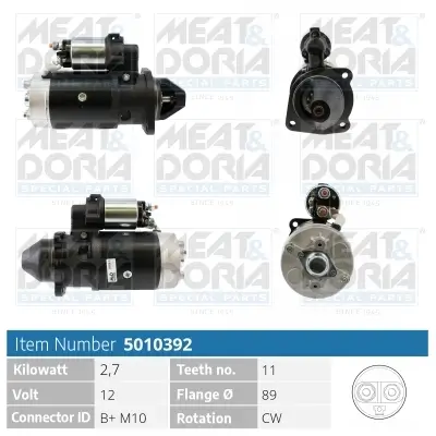 Starter 12 V 2,7 kW MEAT & DORIA 5010392