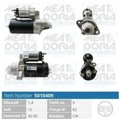 Starter 12 V 1,4 kW MEAT & DORIA 5010409 Bild Starter 12 V 1,4 kW MEAT & DORIA 5010409