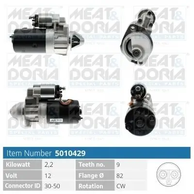 Starter 12 V 2,2 kW MEAT & DORIA 5010429 Bild Starter 12 V 2,2 kW MEAT & DORIA 5010429