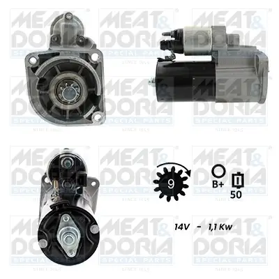 Starter 12 V 1,1 kW MEAT & DORIA 5010437G Bild Starter 12 V 1,1 kW MEAT & DORIA 5010437G