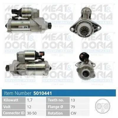 Starter 12 V 1,7 kW MEAT & DORIA 5010441
