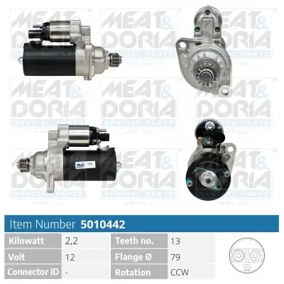Starter 12 V 2,2 kW MEAT & DORIA 5010442