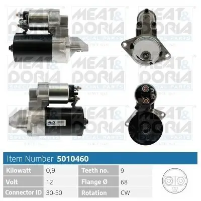 Starter 12 V 0,9 kW MEAT & DORIA 5010460