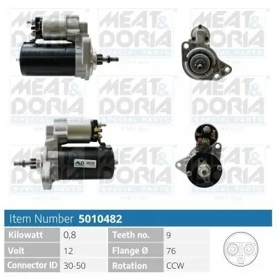 Starter 12 V 0,8 kW MEAT & DORIA 5010482