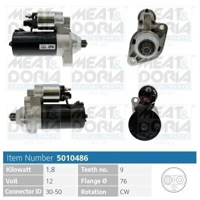 Starter 12 V 1,8 kW MEAT & DORIA 5010486