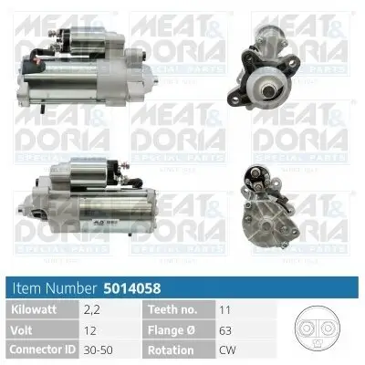 Starter 12 V 2,2 kW MEAT & DORIA 5014058