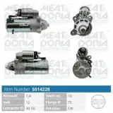 Starter 12 V 1,4 kW MEAT & DORIA 5014228