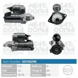 Starter 12 V 1,3 kW MEAT & DORIA 5015029R