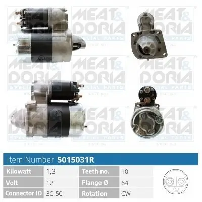 Starter 12 V 1,3 kW MEAT & DORIA 5015031R