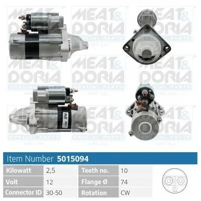 Starter 12 V 2,5 kW MEAT & DORIA 5015094