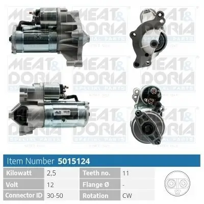 Starter 12 V 2,5 kW MEAT & DORIA 5015124 Bild Starter 12 V 2,5 kW MEAT & DORIA 5015124