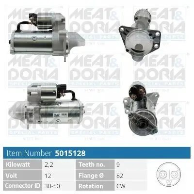 Starter 12 V 2,2 kW MEAT & DORIA 5015128
