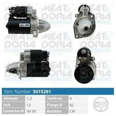 Starter 12 V 1,2 kW MEAT & DORIA 5015281