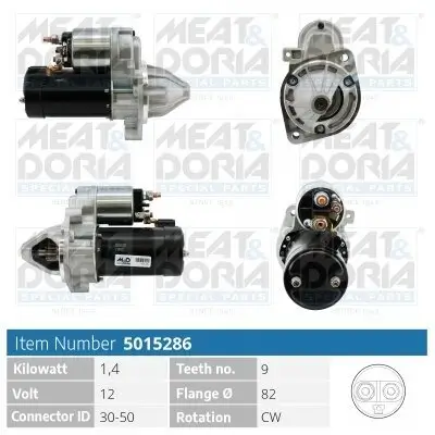 Starter 12 V 1,4 kW MEAT & DORIA 5015286