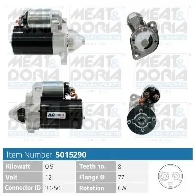 Starter 12 V 0,9 kW MEAT & DORIA 5015290