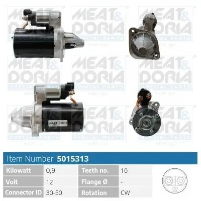 Starter 12 V 0,9 kW MEAT & DORIA 5015313