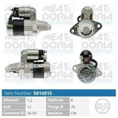 Starter 12 V 1,2 kW MEAT & DORIA 5016915 Bild Starter 12 V 1,2 kW MEAT & DORIA 5016915