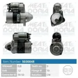 Starter 12 V 0,8 kW MEAT & DORIA 5030048