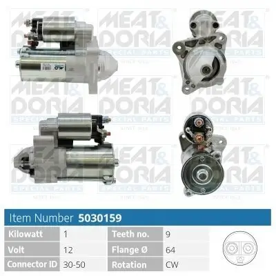 Starter 12 V 1 kW MEAT & DORIA 5030159