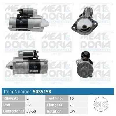 Starter 12 V 2 kW MEAT & DORIA 5035158