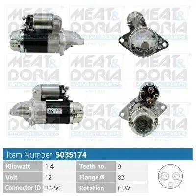 Starter 12 V 1,4 kW MEAT & DORIA 5035174