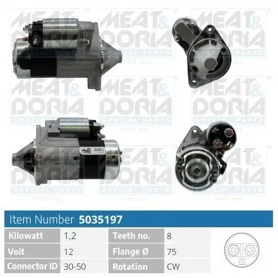 Starter 12 V 1,2 kW MEAT & DORIA 5035197