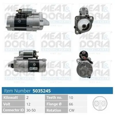 Starter 12 V 2 kW MEAT & DORIA 5035245 Bild Starter 12 V 2 kW MEAT & DORIA 5035245