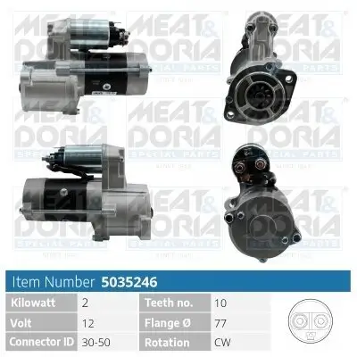 Starter 12 V 2 kW MEAT & DORIA 5035246 Bild Starter 12 V 2 kW MEAT & DORIA 5035246