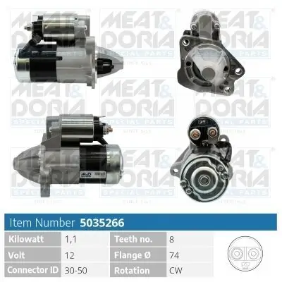 Starter 12 V 1,1 kW MEAT & DORIA 5035266