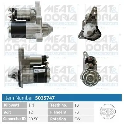 Starter 12 V 1,4 kW MEAT & DORIA 5035747